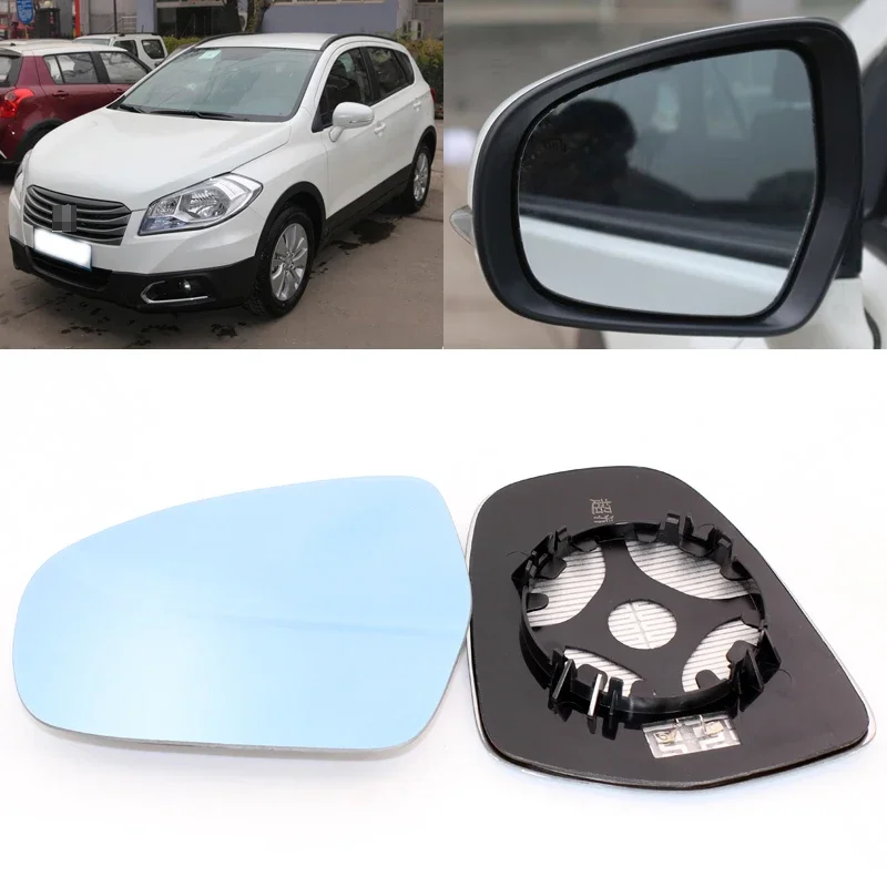 For SUZUKI Vitara S-cross Car Side View Door Wide-angle Rearview Mirror Blue Glass With Base Heated 2pcs