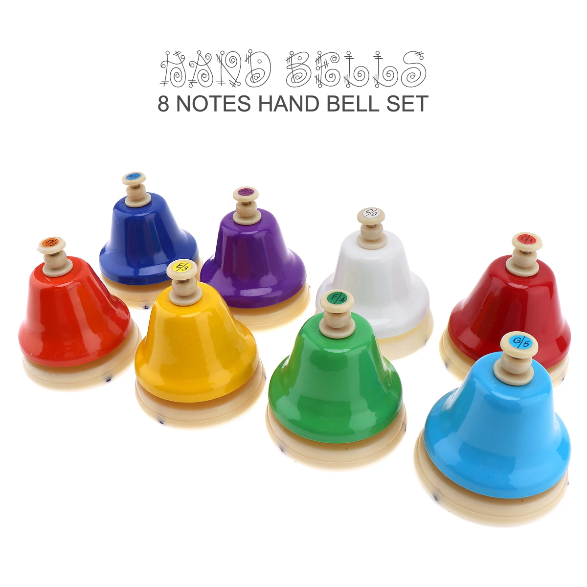 

8 Note Colorful Hand Bell Set Musical Instrument for Children Early Education as Beautiful Christmas Gift Birthday Gift