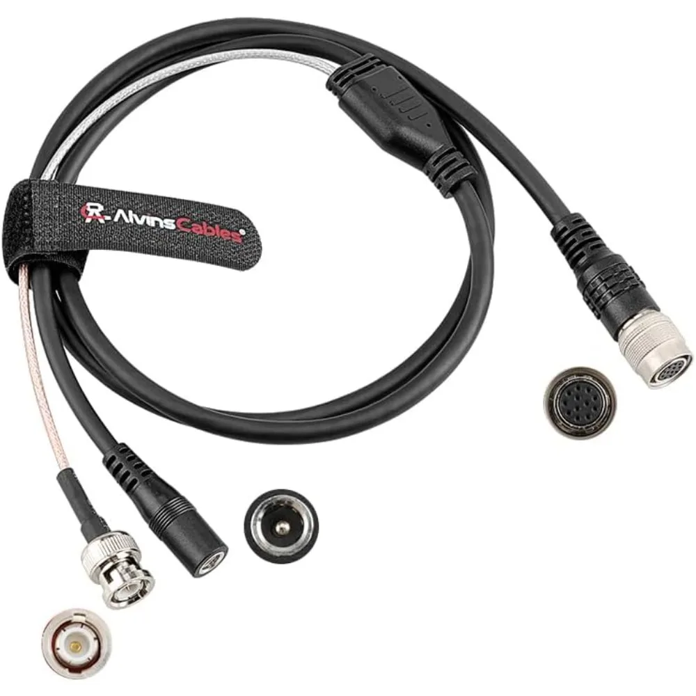 Alvin’s Cables Hirose 12 Pin Female to BNC & DC Female Y Cable for Sony CCD Industrial Camera, HR10A-10P-12S Power, 3m/9.84ft