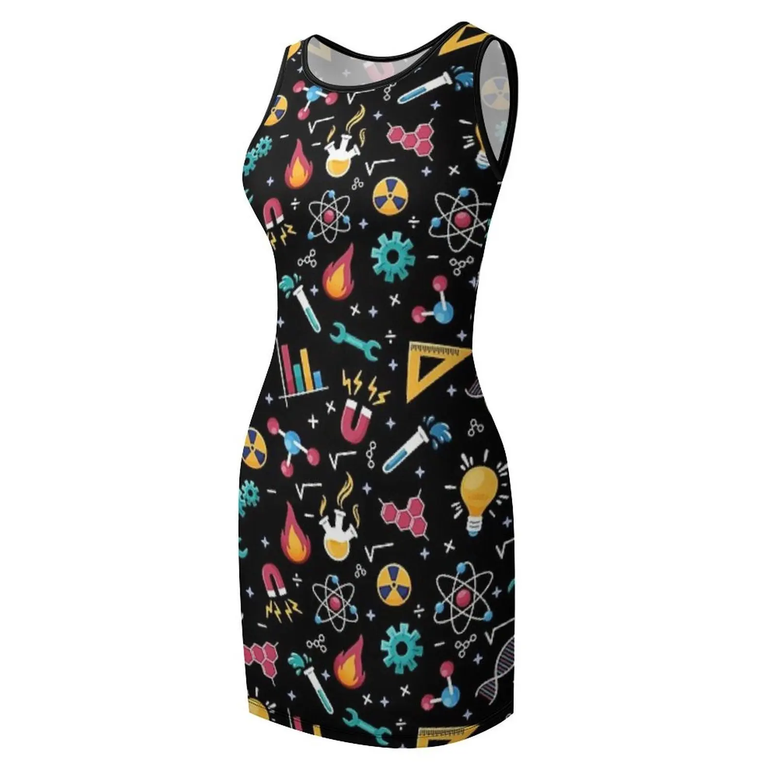 نمط أيقونات الجذعية: العلوم والهندسة وما إلى ذلك. ملابس فستان صيفي بدون أكمام للنساء أزياء المرأة