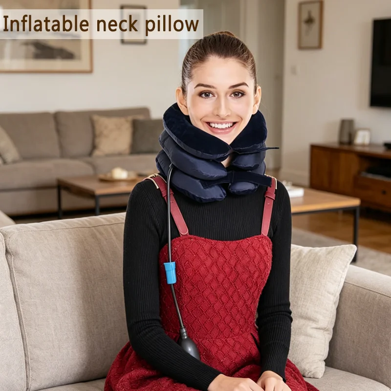 

Inflatable Neck Massager Neck Brace to Correct Cervical Spine Posture and Rehabilitation Three-Layer Neck Protective Gear