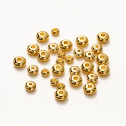 20/30/50Pcs/Lot 4/5/6mm 14K/18K Gold Color Plated Brass Oval Beads Spacer Beads for DIY Jewelry Making Accessories Supplies