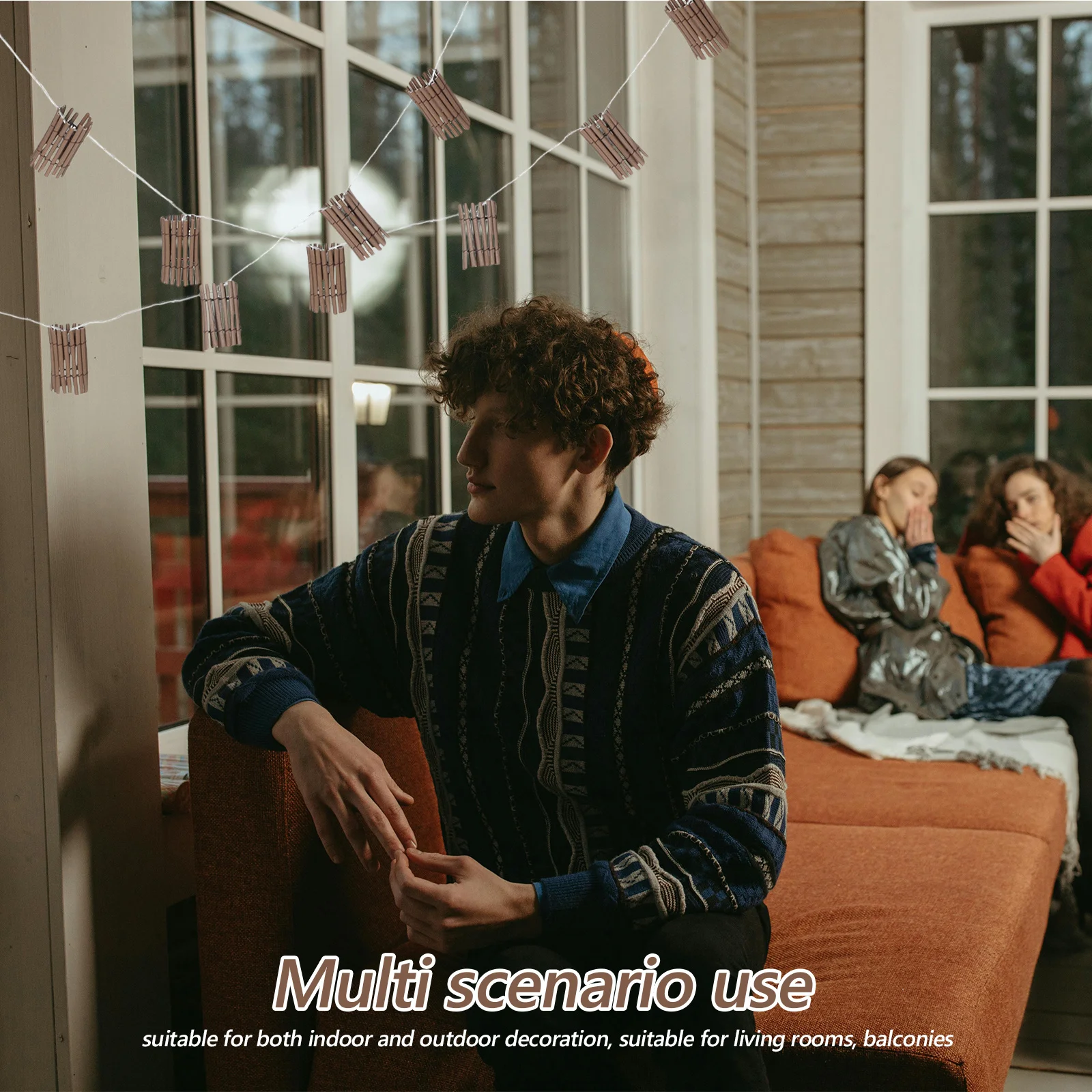 

Faux Bamboo Rattan String Lights Garden Patio Hanging Decorative Lighting Unique Warm Ambiance