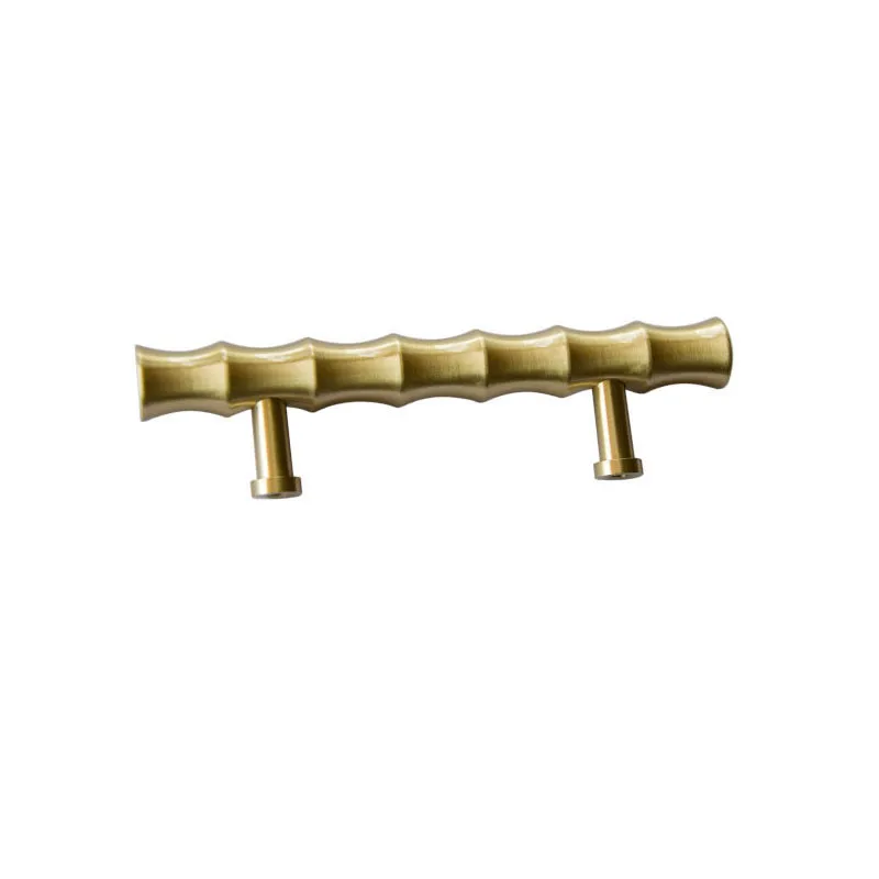 Creative T-Bar Brass Door Handle Nordic Furniture Bamboo Handles and Knobs for Cabinet Kitchen Cupboard Drawer Pulls Hardware