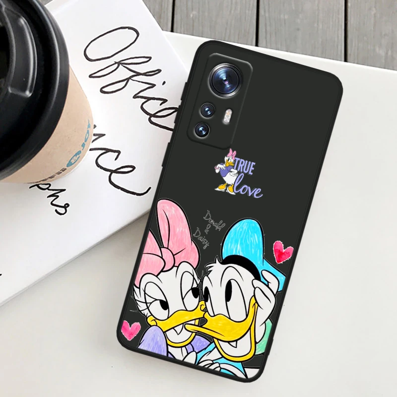 Disney Cute Donald Duck For Xiaomi Mi Note 10T 10S 10 9T 9 SE 8 CC9E A3 5G Lite Pro Soft Silicone Black Phone Case