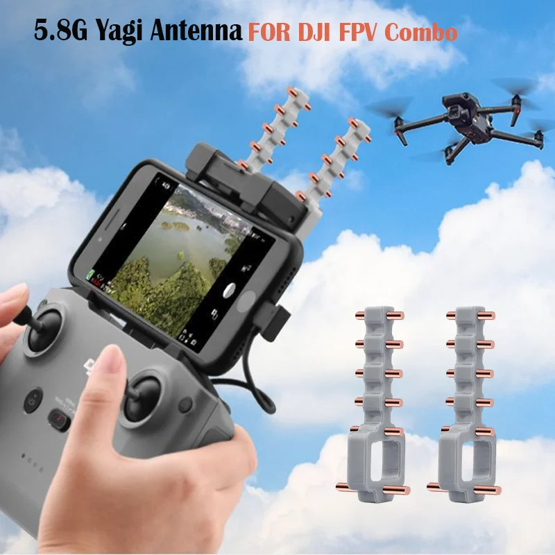هوائي Yagi لـ DJI Mavic3/MINI2/Air2/Air2S FPV كومبو جهاز التحكم عن بعد 2 معزز الإشارة 5.8 جيجا هرتز هوائي ملحقات طائرة بدون طيار