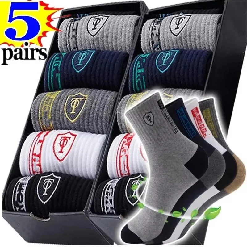 5Pairs Bambus Faser Sommer Frühling Männer Socken Atmungsaktive Baumwolle Sport Socke Atmungsaktive Deodorant Business Socken Plus Größe 39-45