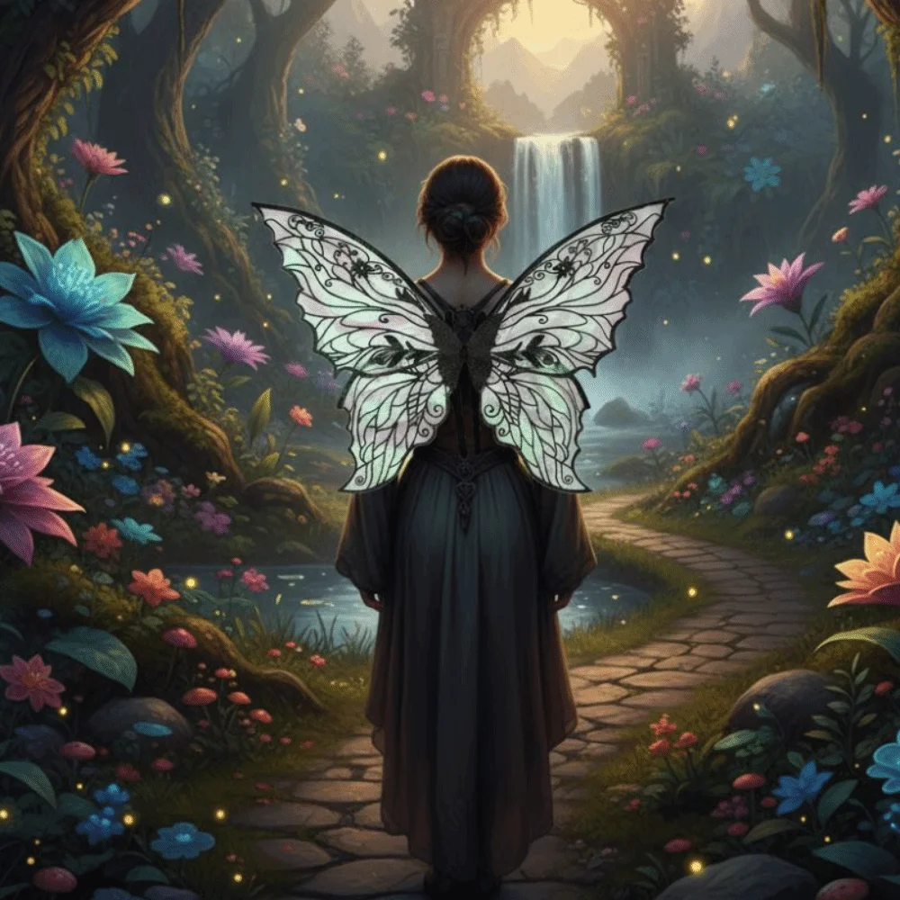 الملونة فراشة الجنية أجنحة التدرج شير مطاطا الكتف الأشرطة أجنحة قزم زي اليدوية تألق الأورجانزا تأثيري أجنحة