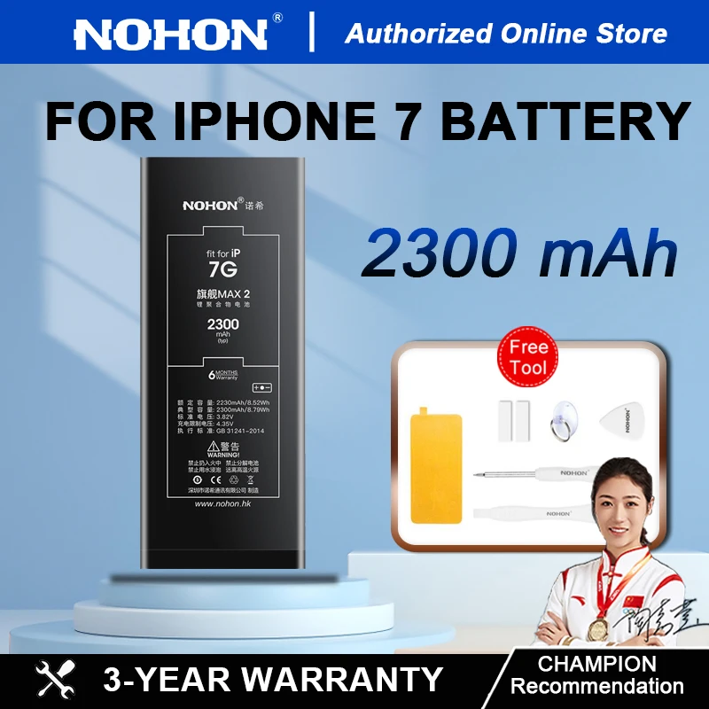 Nohon High Capacity Battery for iPhone 7 Series for iPhone 7 7Plus 7P 7 Plus Replacement Battery for iPhone 7 with Free Tools