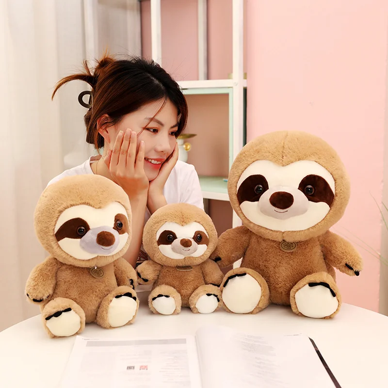 New 22/26/35cm Cute Sitting Sloth Plush Toy Kawaii Stuffed Animal Doll Baby Pillow Kids Girls Birthday Christmas Gift