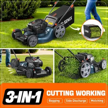 21吋自走式汽油割草機 - 前輪驅動,140cc四衝程Briggs & Stratton發動機,三合一集草袋、碎草功能 10 最佳銷售 自走式割草機 - №2