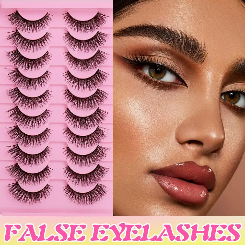 10 paia ciglia finte 5D spesse arricciate stile volpe stile anime naturale soffice trucco ciglia leggere strumento W0M5