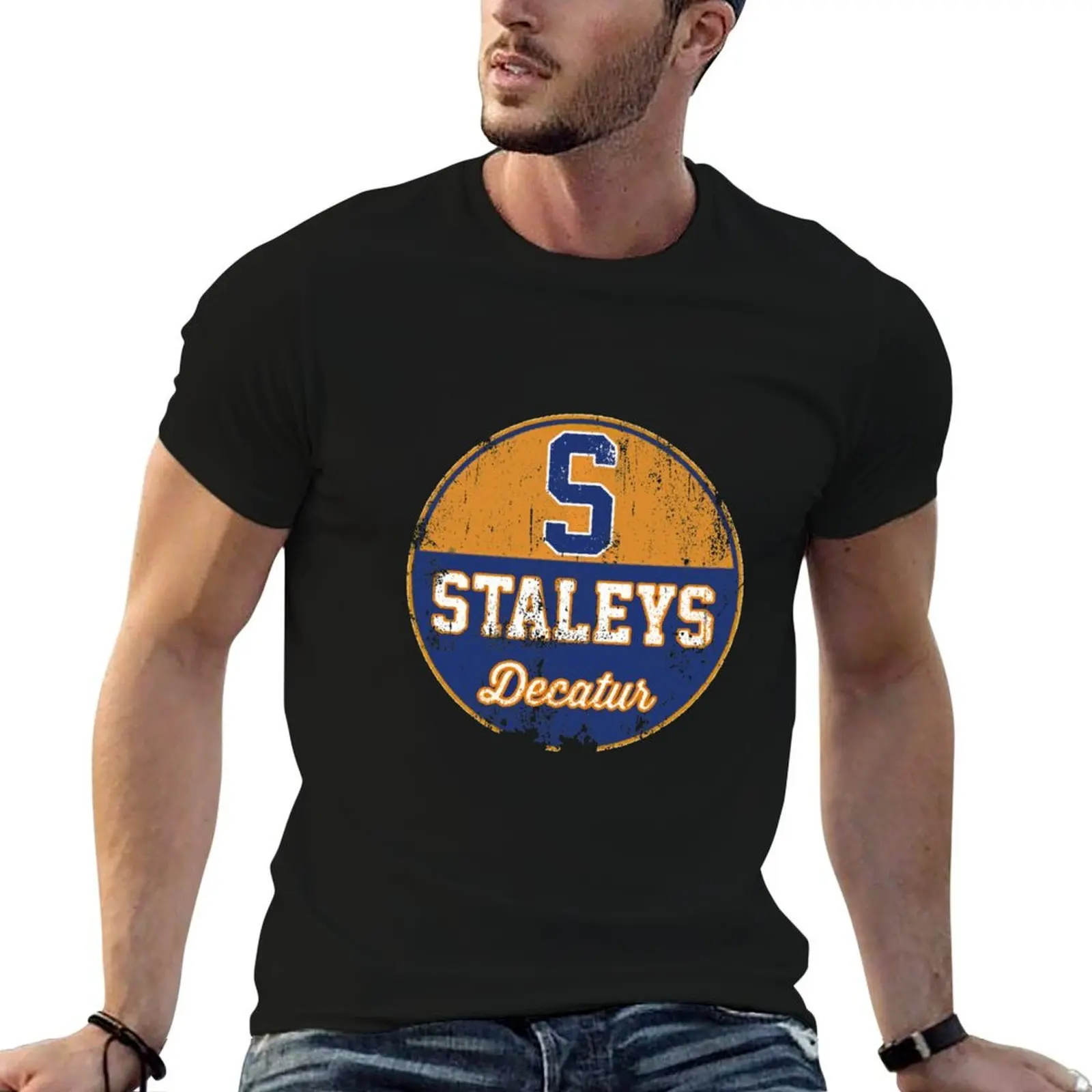 تي شيرت Decatur Staleys تي شيرت قطني عالي الجودة تي شيرت رجالي فاخر