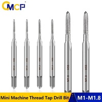 CMCP Metric Tap 1pc HSS 6542 Thread Tap Mini Tap Drill Bit Straight Flute Machine Screw Tap M1 M1.2 M1.4 M1.6 M1.7 M1.8