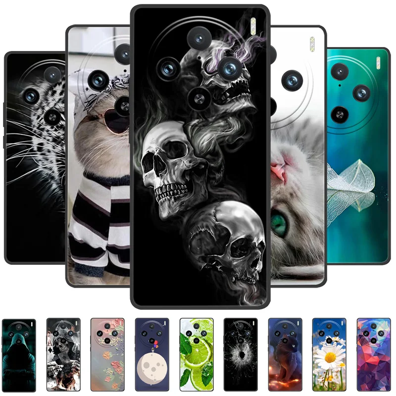 For vivo X100 Pro Case X 100 V2309A Soft Silicone Cool Wolf Shockproof Cover for Vivo X100 Pro 5G V2324A TPU Coque Lion Fundas