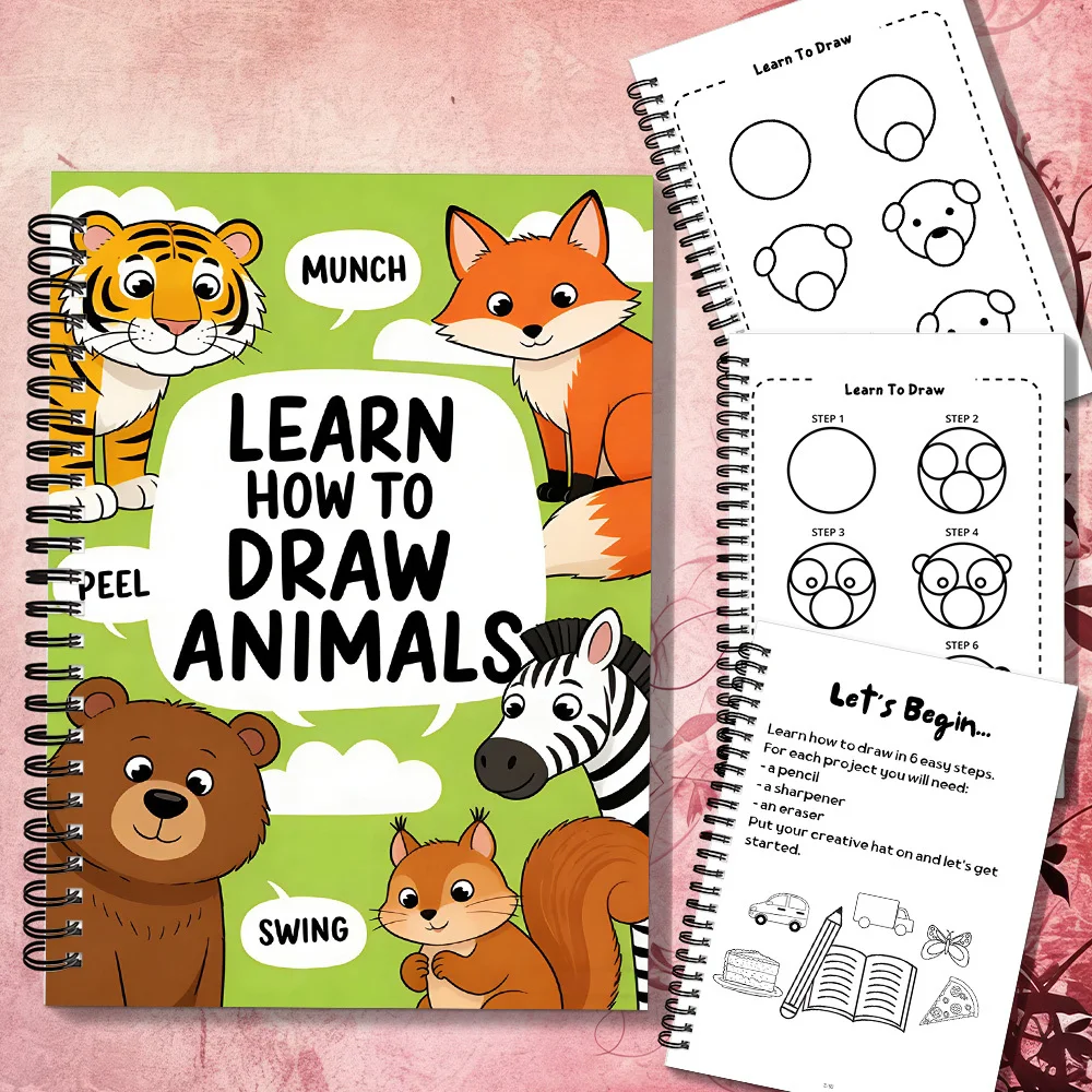 

1 шт. яркий блокнот с рассказами на тему животных с наконечниками для рисования, детали милого лисьего медведя, подходит для дома, отлично подходит для любителей искусства