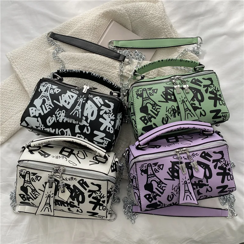 

Luxury Design Women Leather Handbags and Purse Fashion Crossbody Bags for Women Graffiti Handbags Shoulder Bags Women Bag y2k