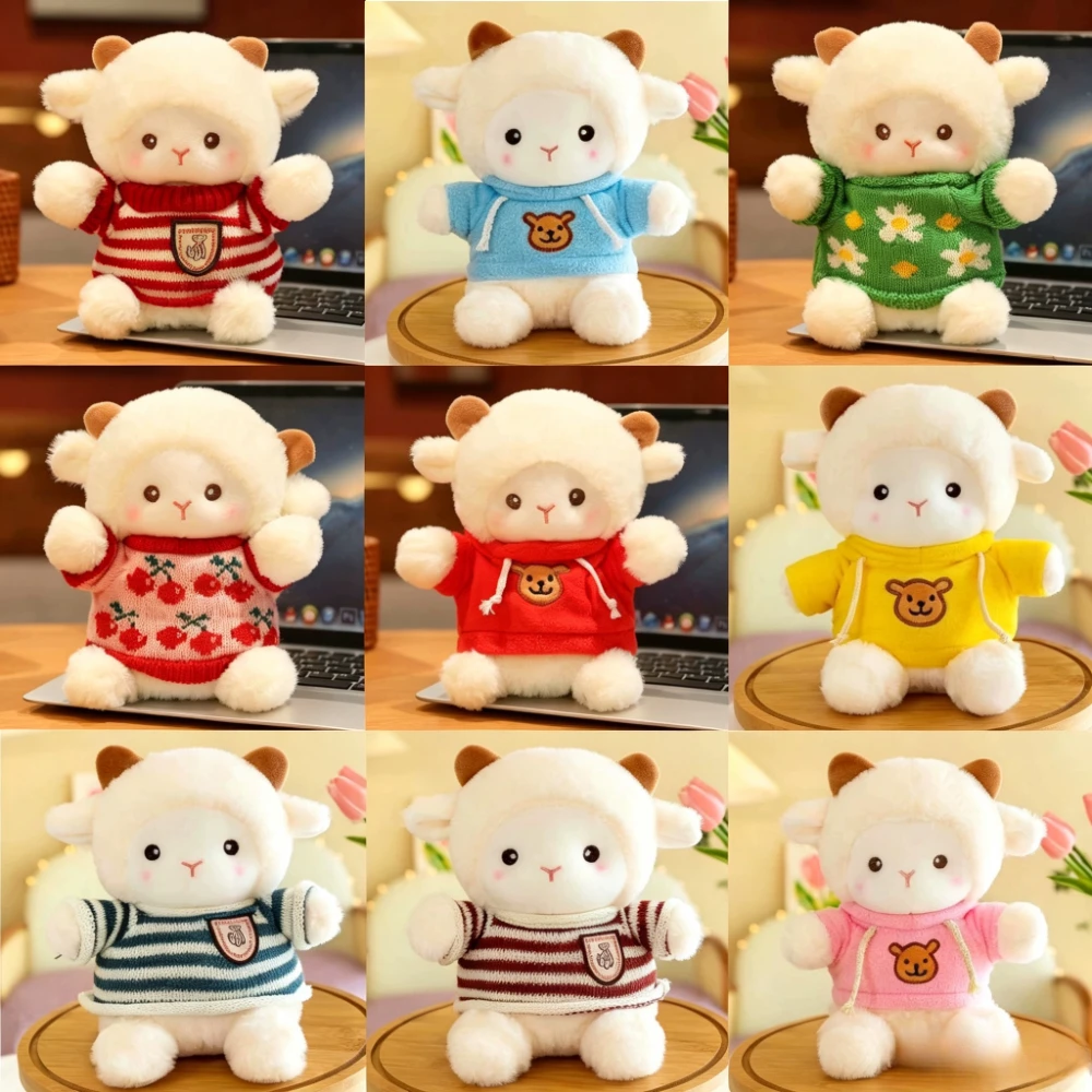 Sheep Plush Dollsput Peach Flower Bear to Sleep Kawaii Rabbit  Alpaca Toys Stuffed Soft Pillow Birthday Wedding Party Throw Toys