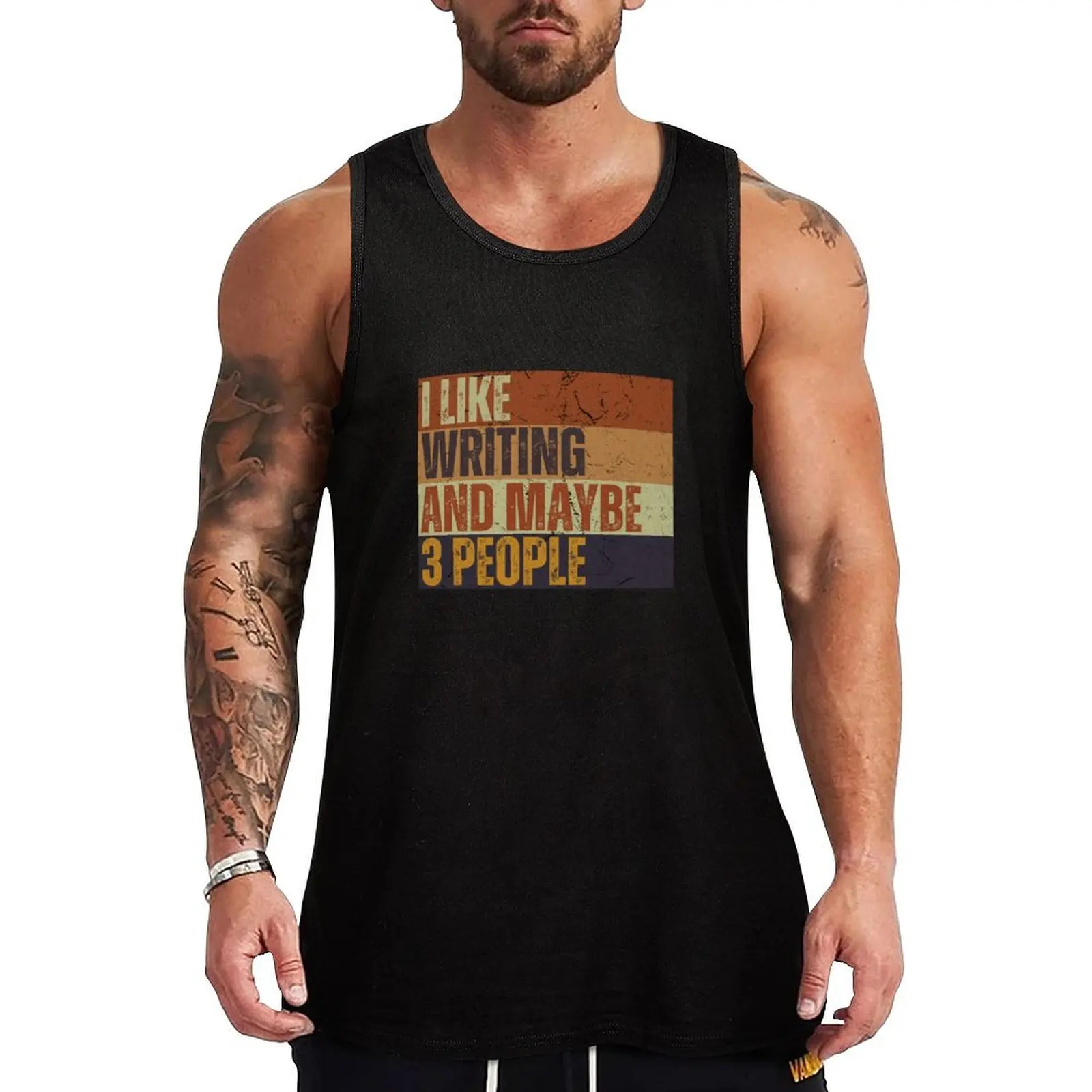 I Like Writing And Maybe 3 People Tank Top Anti Wrinkle Tank Top Easy Care Casual Sleeveless