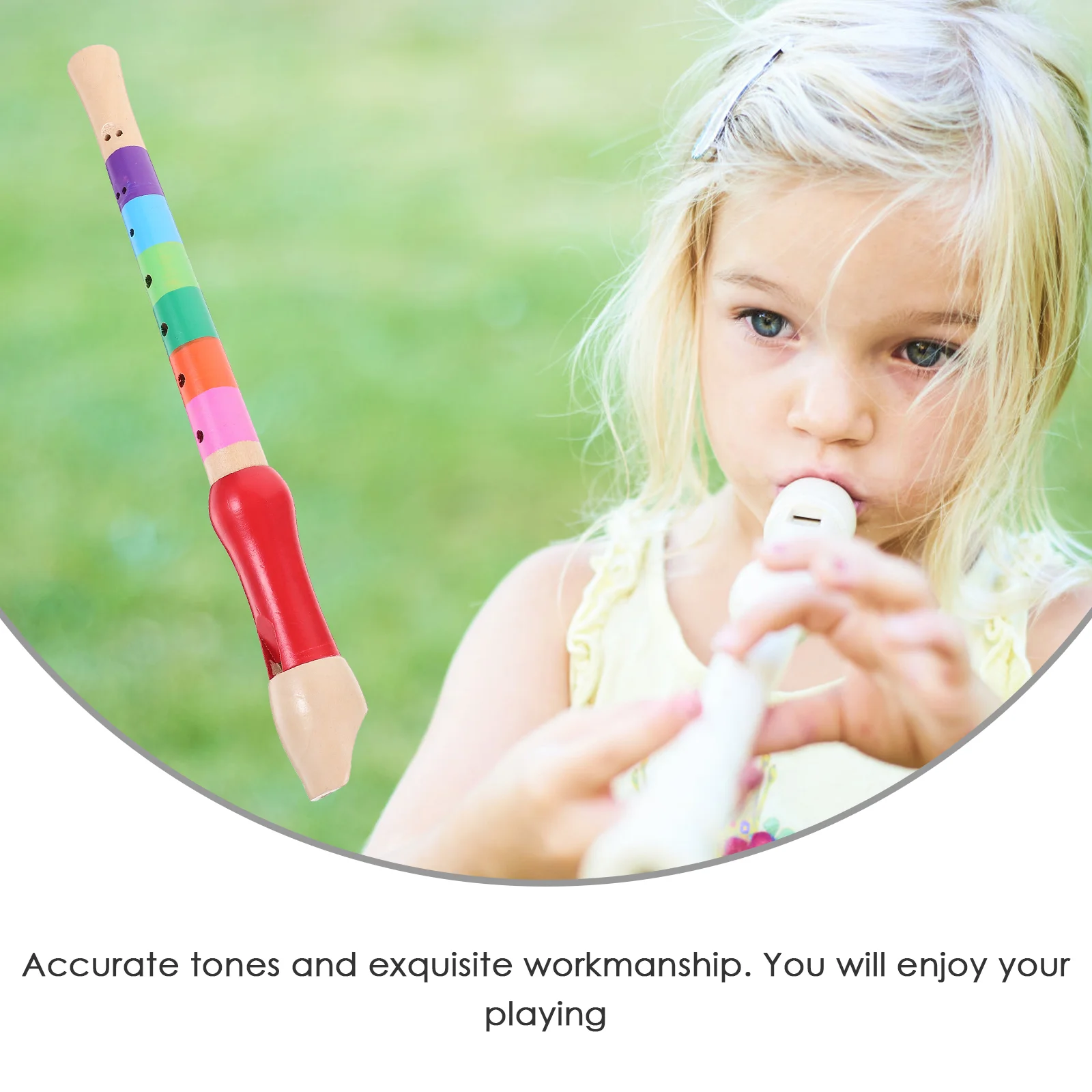 8 Hole Wood Soprano Descant Recorder Flute Music Playing Wind Instruments (Color random) soprano recorder