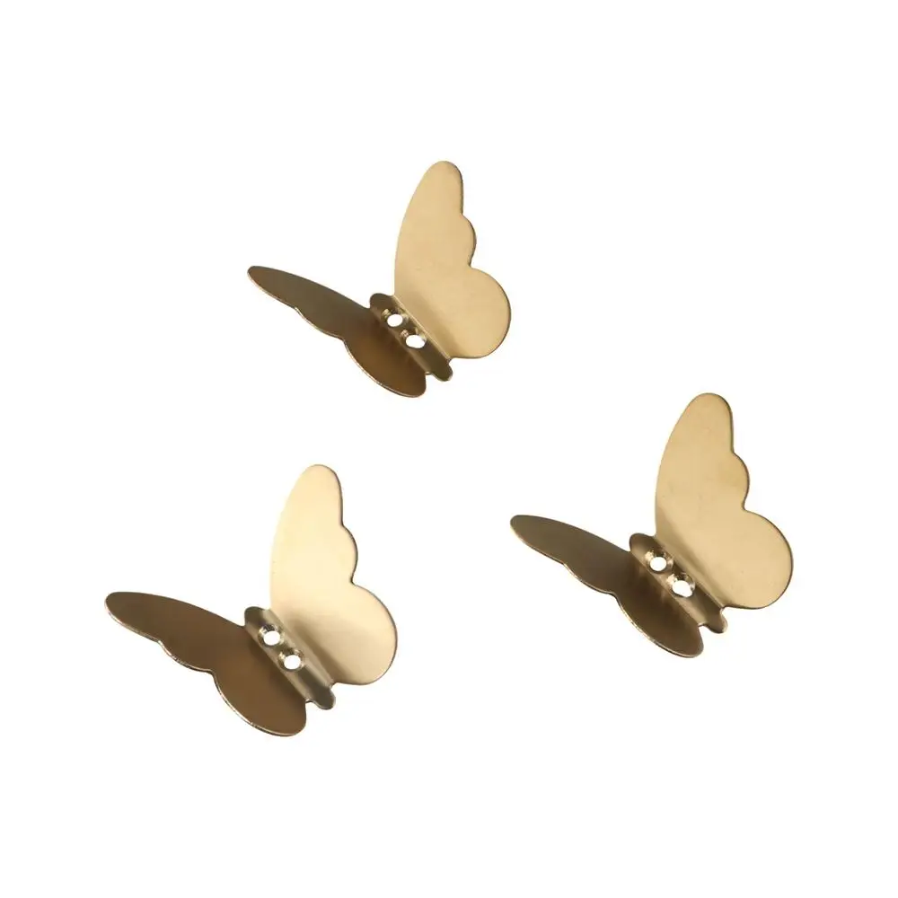 

Stainless Steel Butterfly Shaped Wall Hanger Gold/Silver/Black Three-dimensional Butterfly Wall Hooks Strong Load-bearing Sturdy