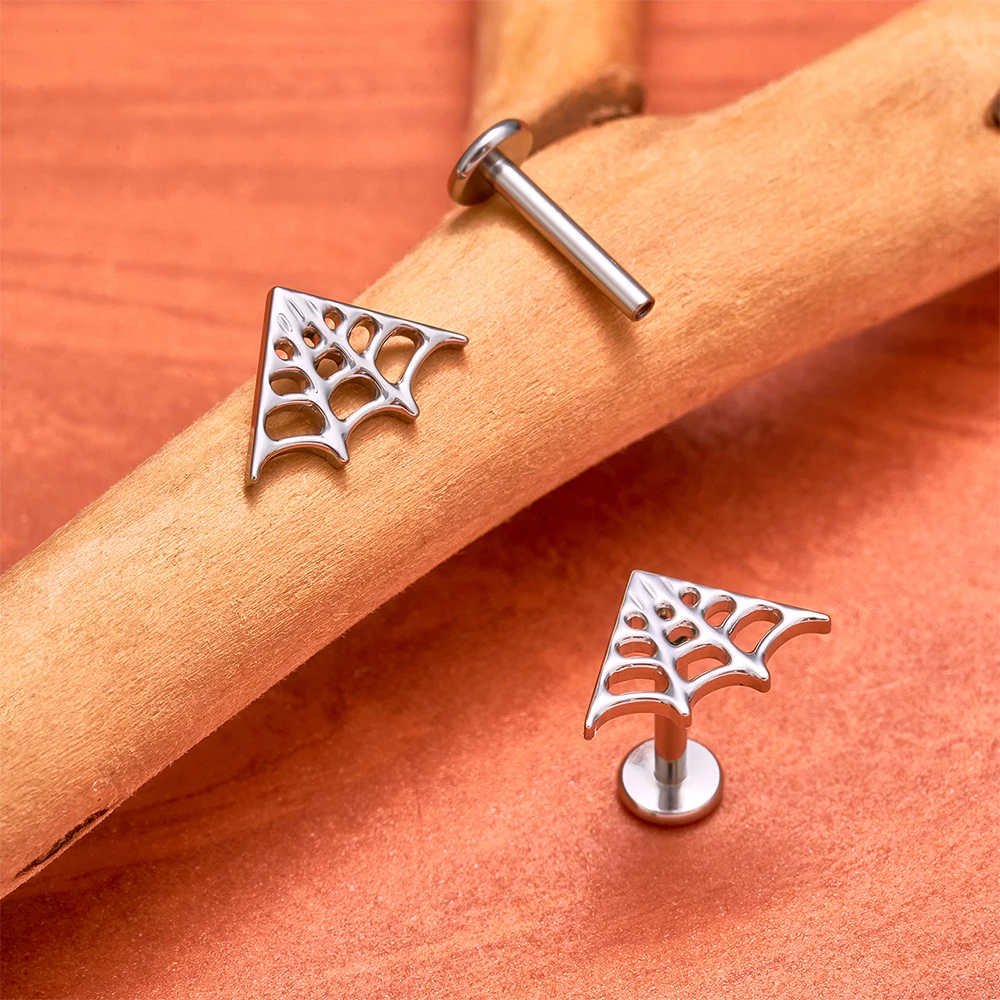 ASTM F136 التيتانيوم 16 جرام شقة هالوين شبح مقص قرط الاذن المرصع عودة الغضروف اللولب Labret الشفاه ميدوسا ثقب المجوهرات