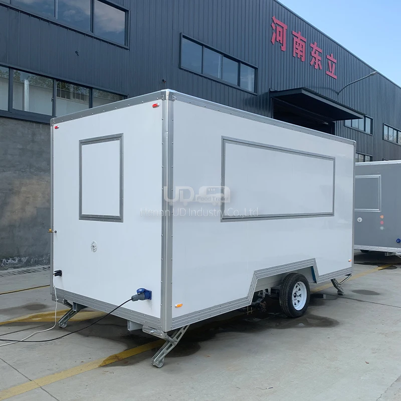 China Concession Food Trailer Custom Food Truck Ice Cream Coffee Hot Dog Snack Mobile Kitchen with Fryer AC