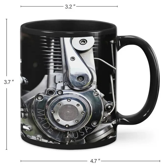 Tasse à café en céramique sur le thème de la voiture et de la moto, moteur de mécanicien, parfaite pour les amateurs automobiles