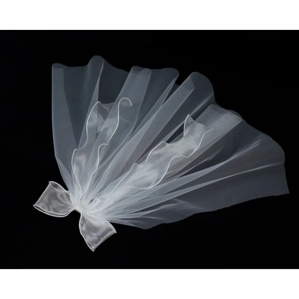 Velo de novia, velos de novia para hombros, accesorios, velo corto elegante con lazo para boda, accesorios de boda de tul suave