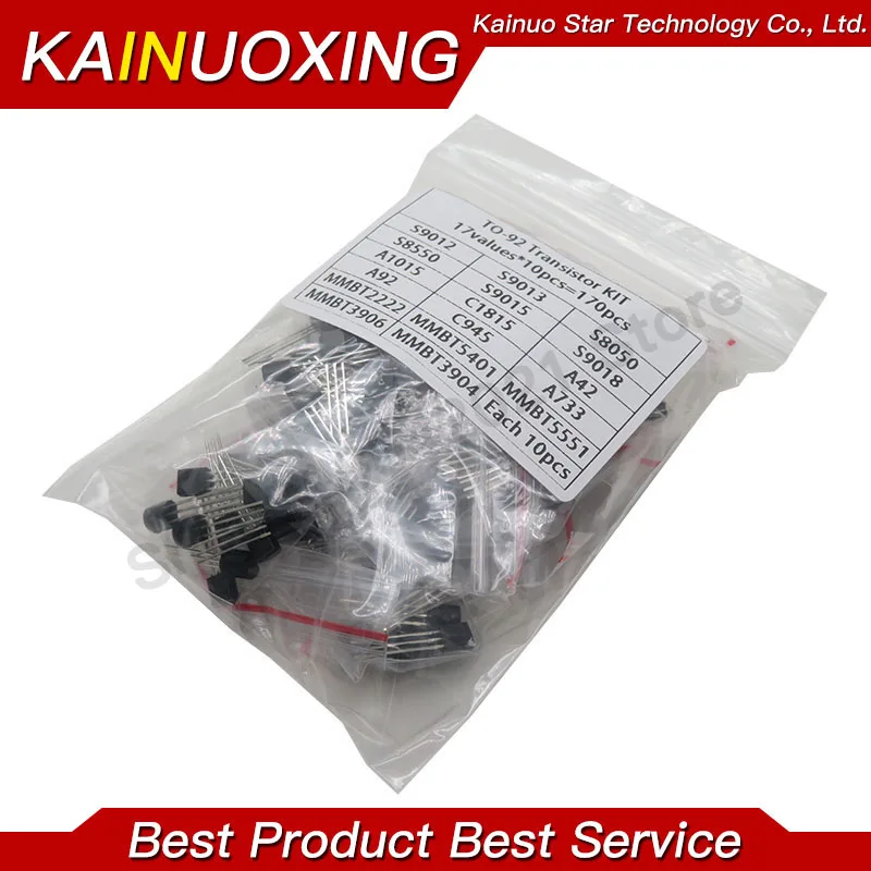 17 Werte * 10 Stück = 170 Stück Trioden-Transistor-Sortiment-Set TO-92 S9012 S9013 S9014 S9015 S9018 A1015 S0805 A42 A92 2N5401 2N5551