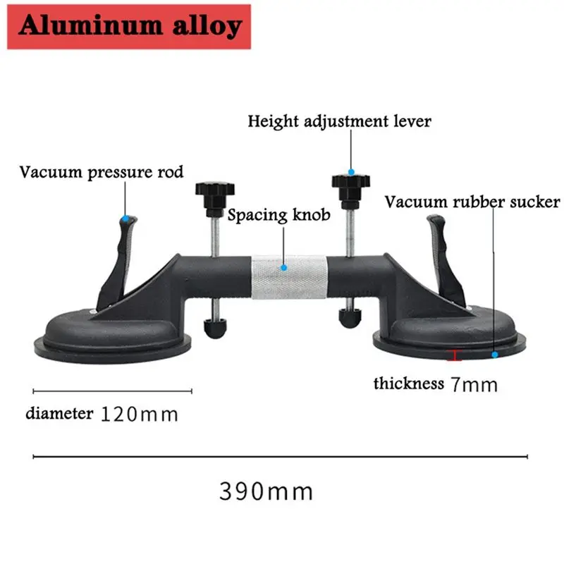 

KSOL Adjustable Vacuum Sucker Glass Sucker Tensioner Seam Fixer Building Tool Aluminum