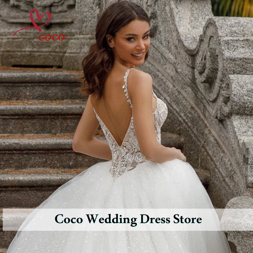 Роскошные аппликации из бисера по индивидуальному заказу, свадебные платья трапециевидной формы принцессы, свадебные платья на бретельках, Vestido De Noiva