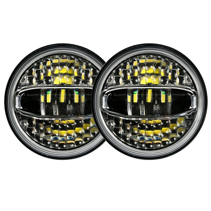 7'' Round LED Headlight High Low Beam for Jeep Wrangler JK TJ LJ CJ Hummer H1 H2-1Pair