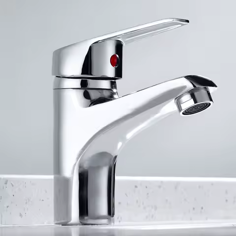Bathroom Basin Faucet Chrome Single Handle Single Hole Deck Mounted Mixer Tap Kitchen Sink Hot Cold Taps With G1/2 Hose