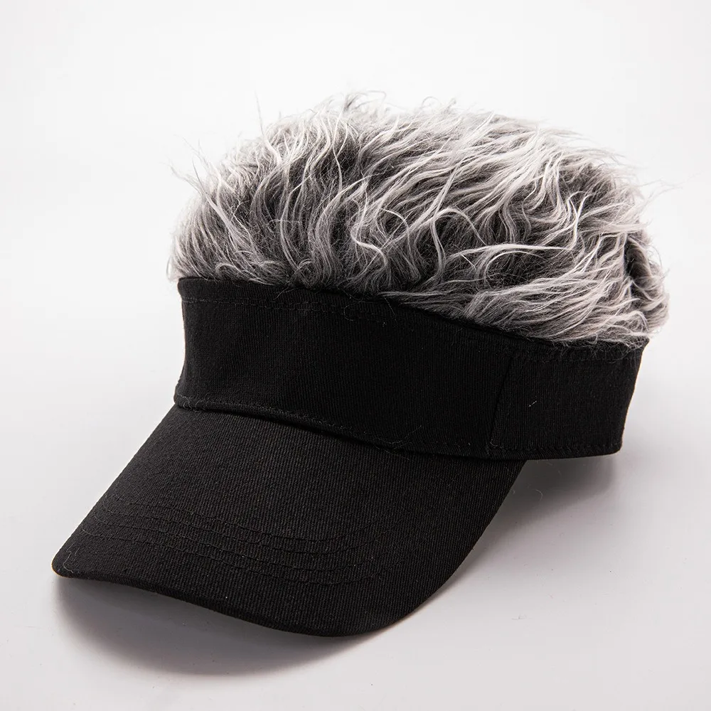 1 fashionable and trendy wig, hairy men's outdoor duckbill cap, baseball cap
