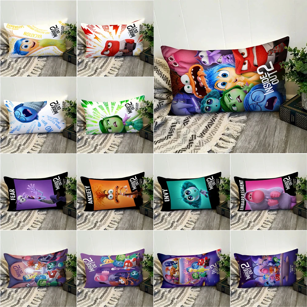 

50x30cm Disney Inside Out Pillow Case Living Room Car Decorate Riley Disgust Sadness Joy Fear Anger Cartoon Pillowslip Kids Gift