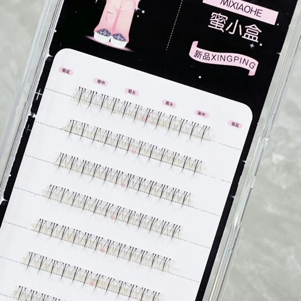 Self-adhesive Self-adhesive Lower Eyelashes Natural Wispy No Glue Needed Fake Eyelashes Quick to Wear Transparent Wide Stem