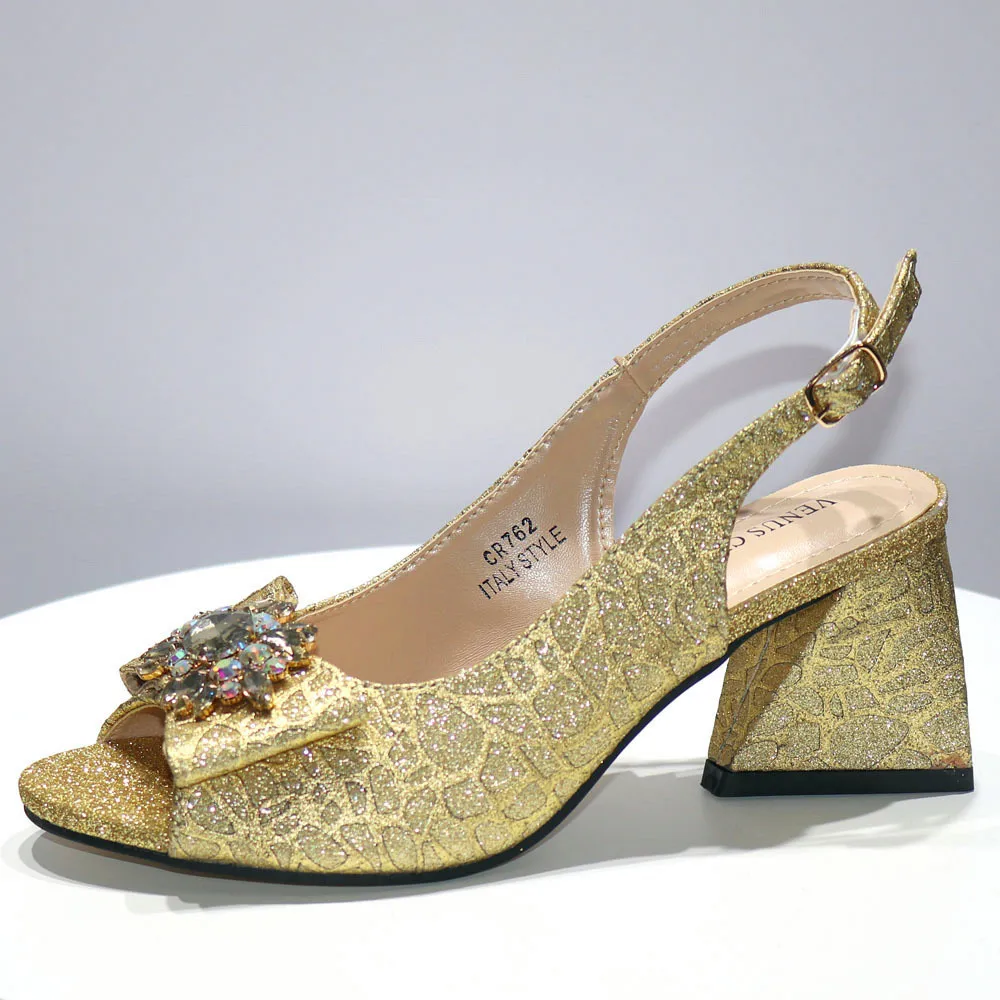 صنادل نسائية بتصميم الترتر ، كعب عالي ، طقم أحذية وحقائب حفلات ، مضخات زفاف فاخرة ، ممتازة ، من حجر الراين