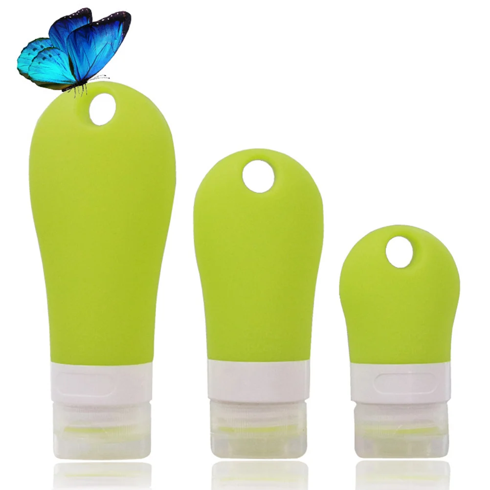 

3Pcs 60Ml Makeup Empty Bottle Silicone Refillable Container Portable for Travel Skincare Water Cream Oil Lightweight Compact