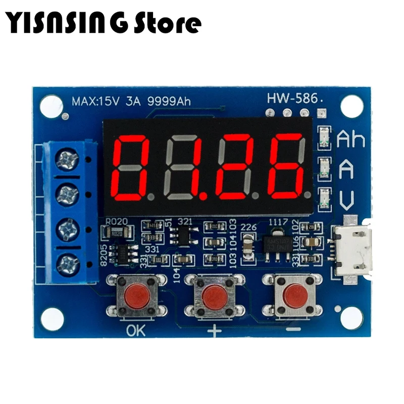 Zb2l3 testador de bateria led display digital 18650 bateria de lítio fonte de alimentação teste resistência medidor de descarga de capacidade chumbo-ácido