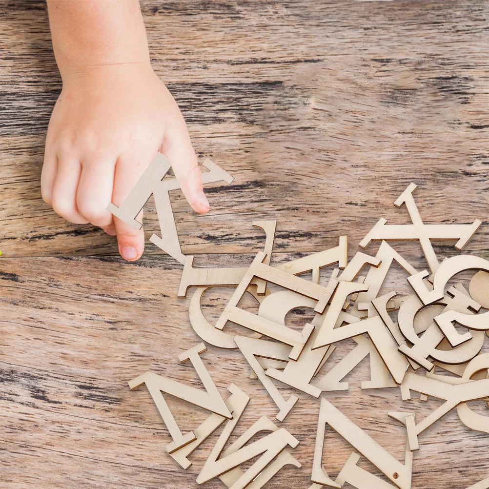 

48pcs Wooden Alphabet Tiles Natural Wood Greek Letters Learning Educational For Game Montessori Puzzle Flash Cards