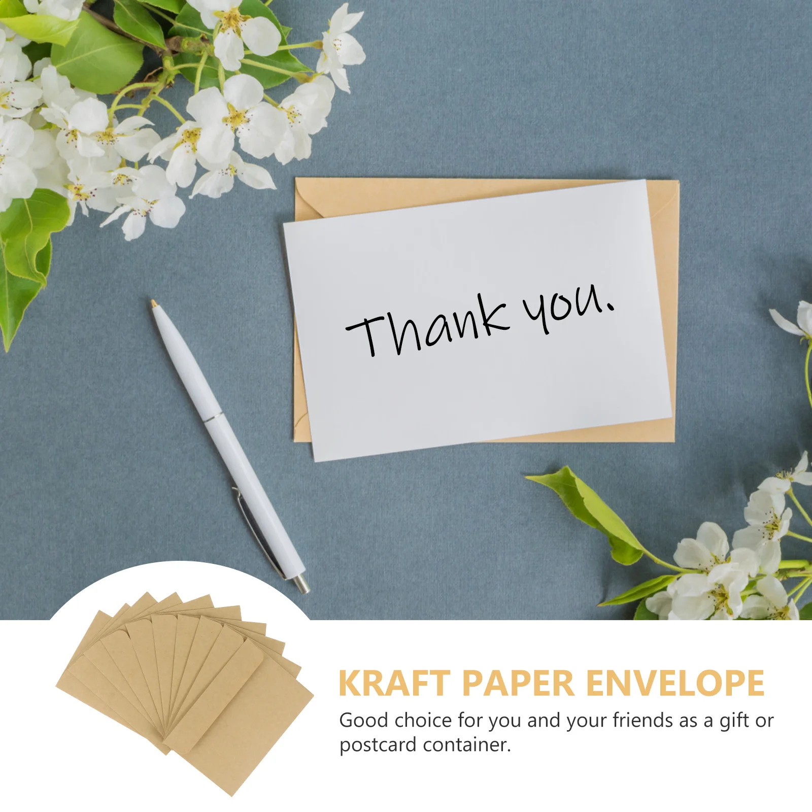 50Pcs Plain Color Kraft Envelopes Elegant Simple Design Holiday Birthday Banquet Mailing Envelopes for Gifts Invitations