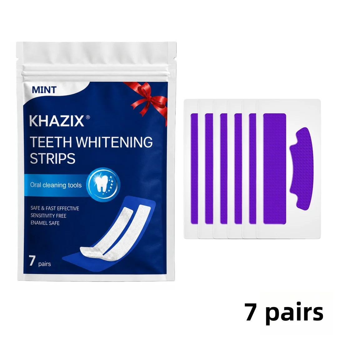 7-Piece Teeth Care Dental Patches for Gentle Cleaning, Removing Stains, Portable and Freshening Breath – Purple Tooth Patches