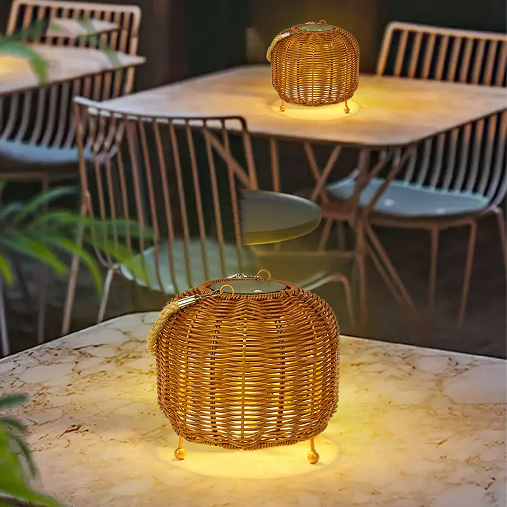 

Rattan Solar Lantern Outdoor Waterproof 5 Styles Hanging Lanterns Decorative Table Lamp for Outdoor Yard Garden Porch Patio