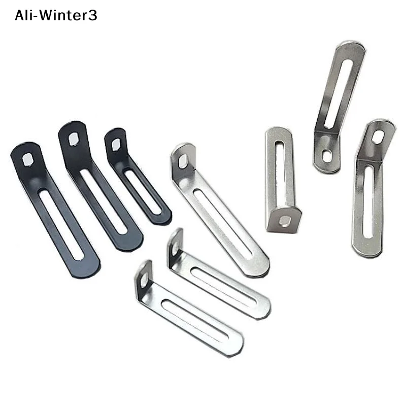 【R3】10 pezzi di accessori hardware, staffe angolari regolabili a forma di L, nere e argento, adatte per librerie anti-ribaltamento per mobili