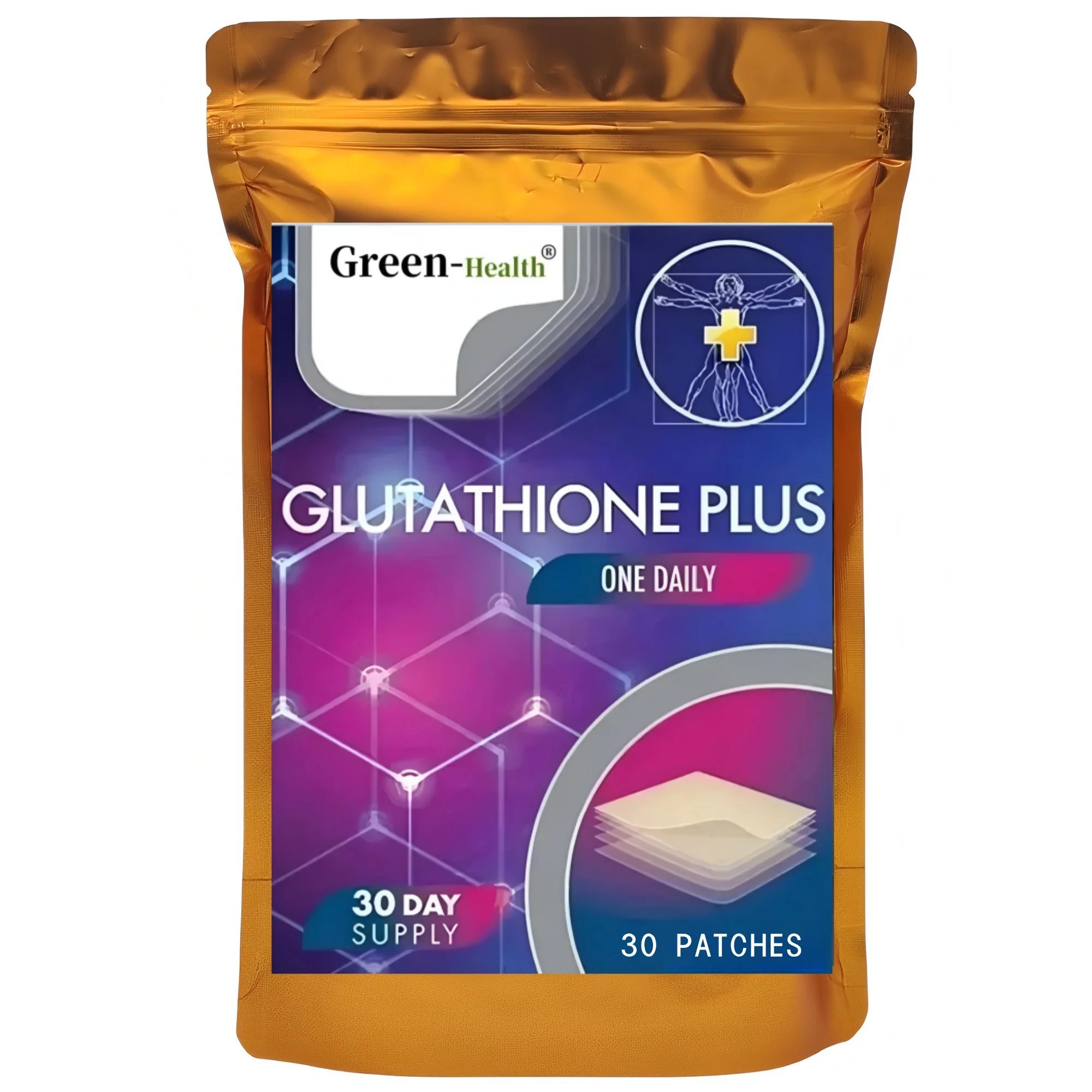 Glutathione plus Transdermal Patches for Superior Absorption And Efficacy 30 Count Patch Pack - 30 Day Supply