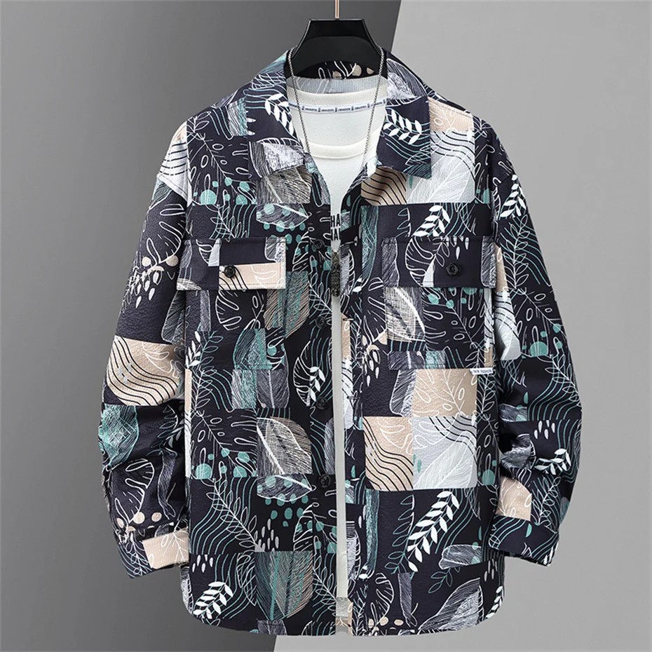 

Streetwear Graffiti Jacket Men 11XL 10XL Plus Size Cargo Jacket Coat Spring Autumn Jackets Male Big Size Outerwear