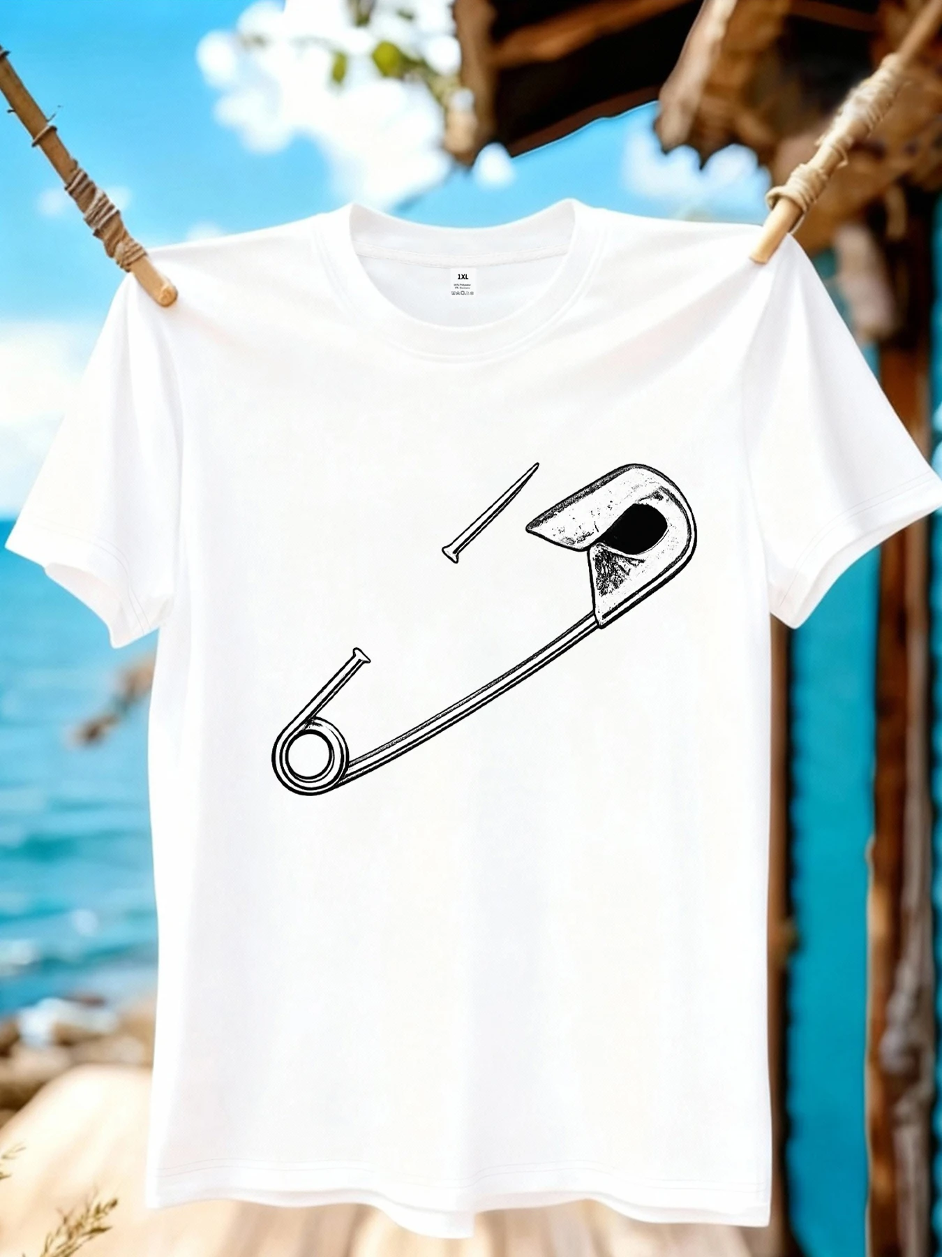 

【WZM10873】Paper clip printed plus size women's round neck summer casual short sleeved street fashion versatile plus size T-shirt