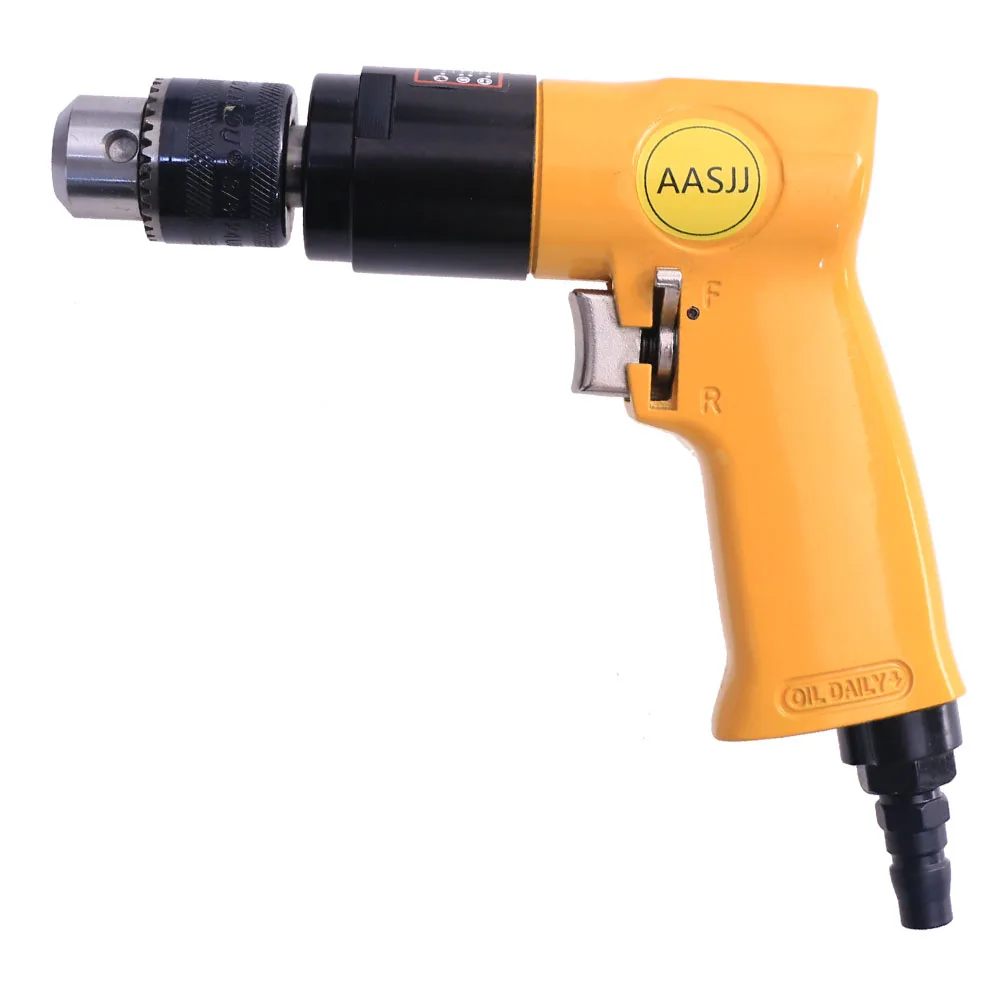 AT-4031Pneumatic Pistol Drill 3/8 Low Speed Drill Forward & Reverse Air Drill Pneumatic Drill Clamp Capacity 1.5-10mm