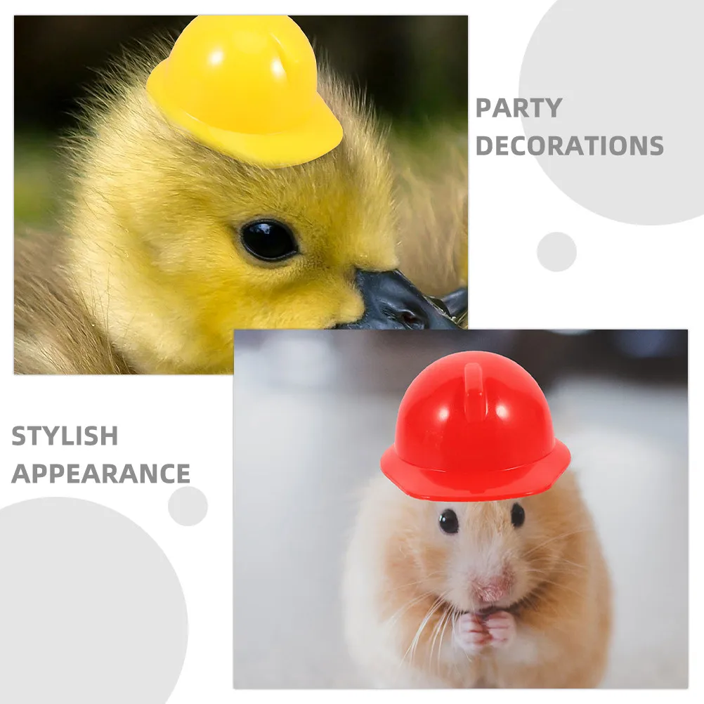 20Pcs Mini Yellow Red Construction Tiny Hard Hat for Party Favors Craft Supplies Dollhouse Scenes Play Sets Miniature